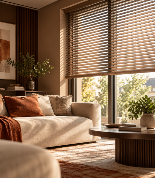 Sunlit Earth-Toned Living Room